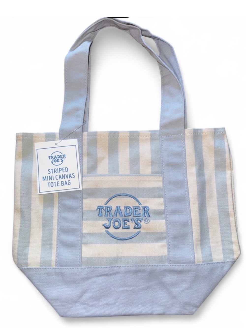 Trader Joe’s Blue Stripe Mini Tote 2026
